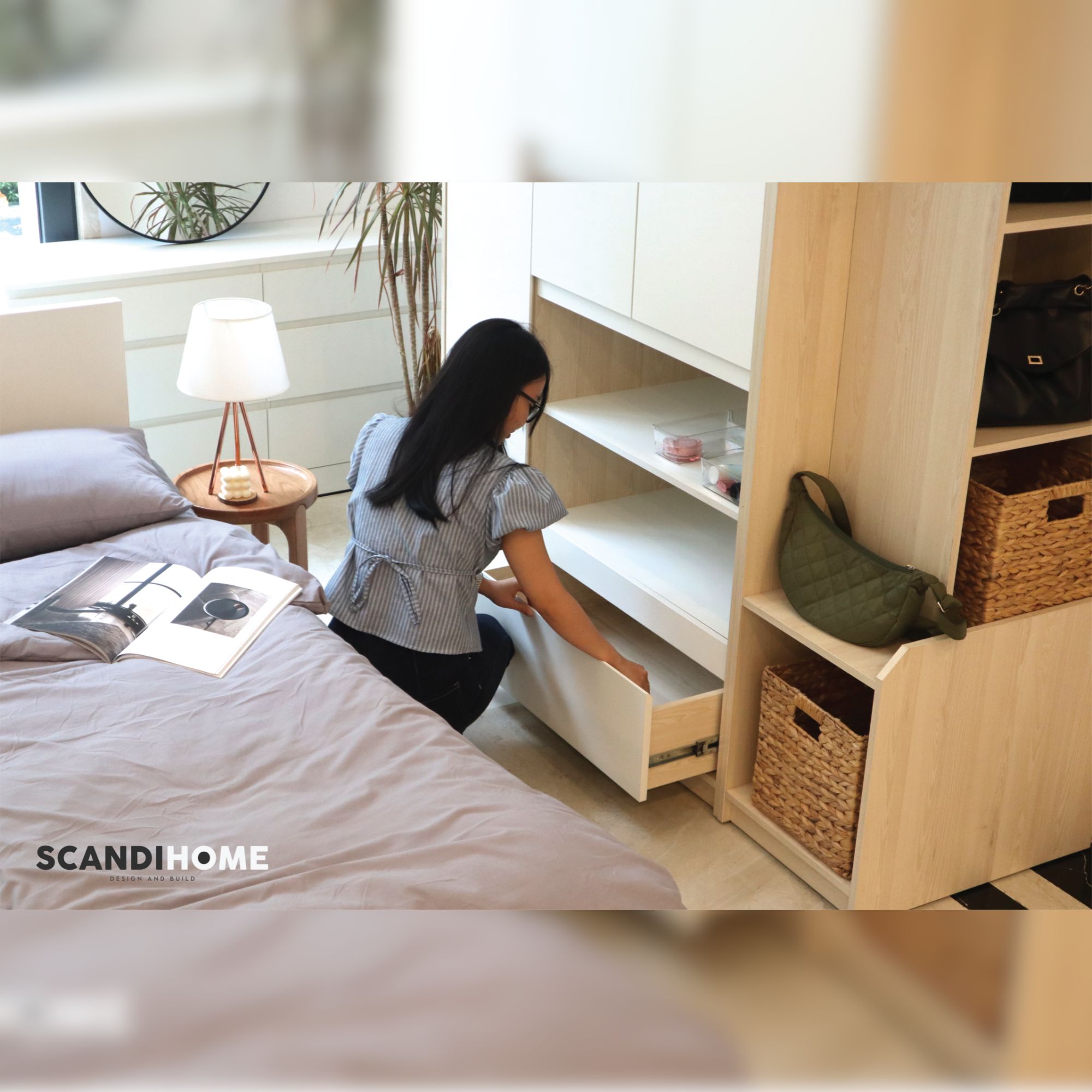 RAYA, Tủ quần áo đa năng 3 phần WAR_500, 160x60x260cm (Ngang x Sâu x Cao), Scandi Home