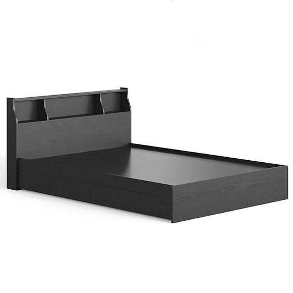 WINDY, Giường ngủ 4 ngăn tủ kéo kèm kệ đầu giường BED_075, 217x85cm