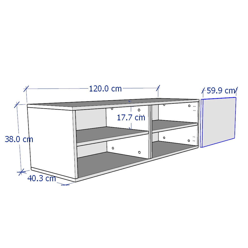 ATLANTA, Tủ lưu trữ 2 cửa STO_007, 120x42x38cm