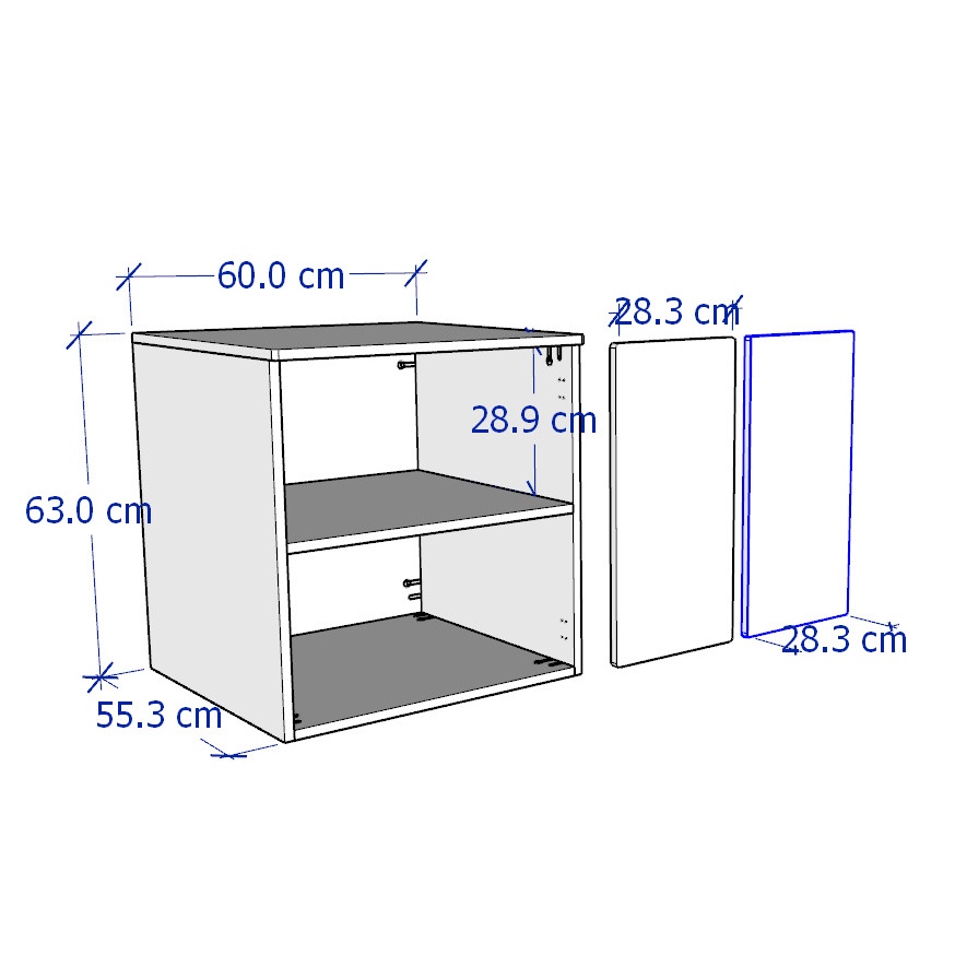 ZANOTTA, Tủ lưu trữ đồ dùng 2 tầng kèm tay nắm STO_027, 60x57x63cm