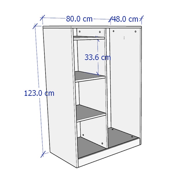 BRUNO, Tủ quần áo mở WAR_002, 80x48x123cm
