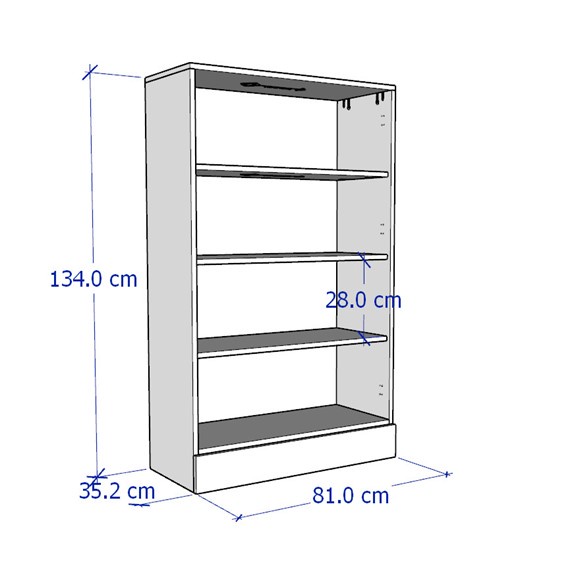 BODO, Kệ trưng bày đồ dùng cửa kính SHE_073, 81x35x134cm