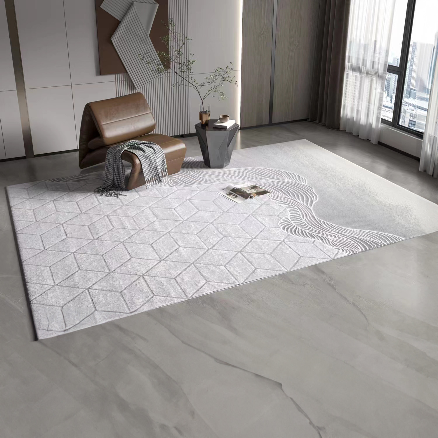 MOERBEN, Thảm trải sàn họa tiết trừu tượng, RUG_016