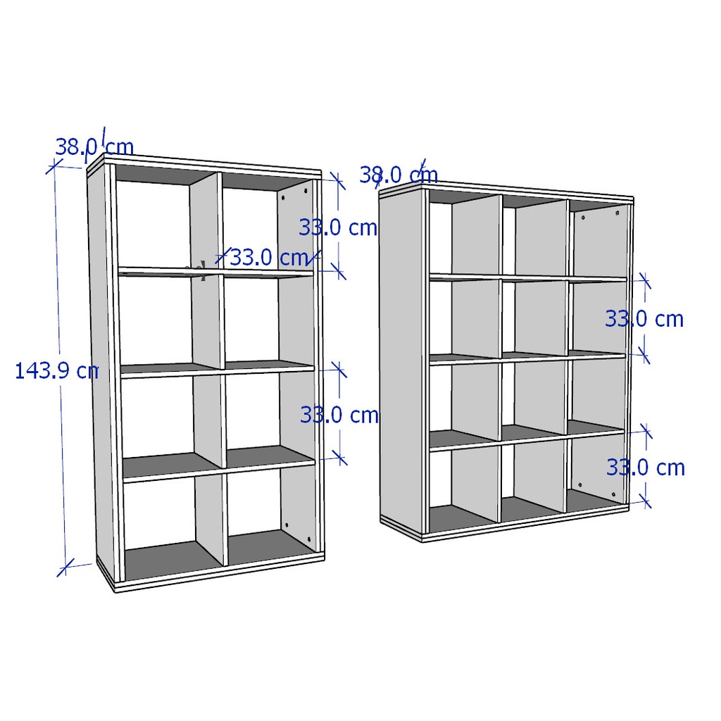 FELIX, Kệ sách 2 x 4 SHE_033, 75x38x144cm