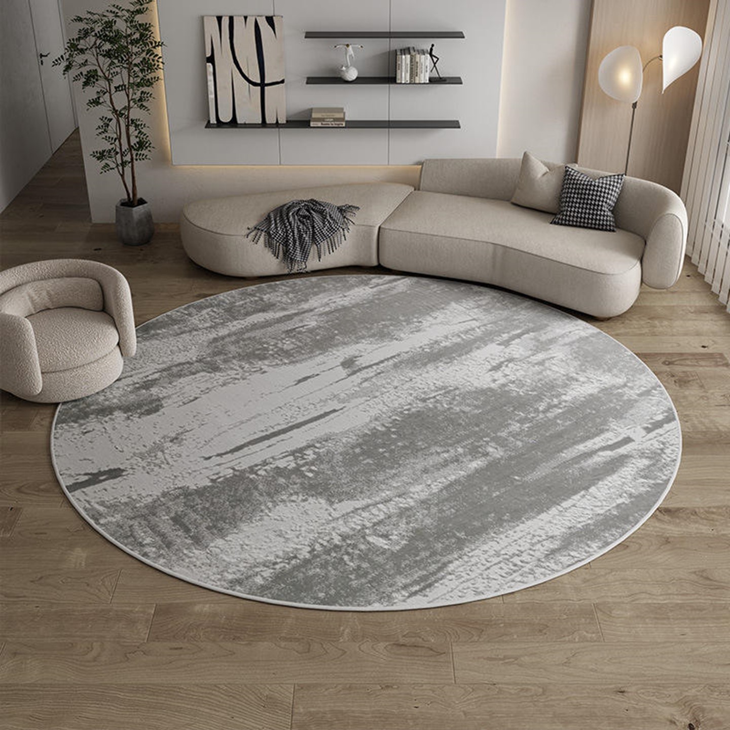 KATE, Thảm tròn họa tiết trừu tượng, RUG_011, Scandi Home