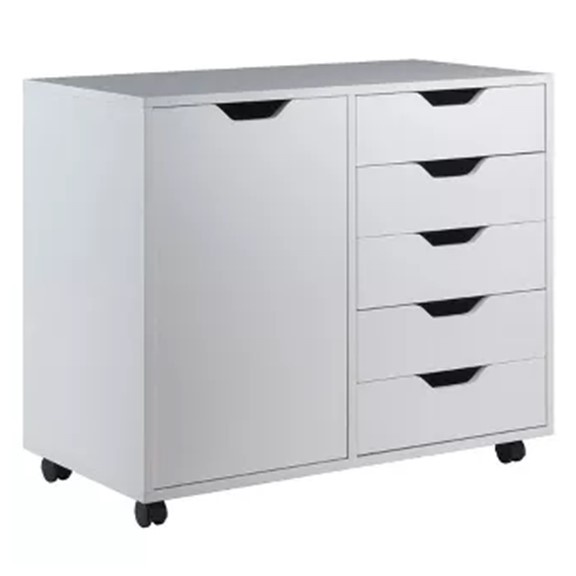 HALIFAX, Tủ lưu trữ 5 học kéo 1 cánh mở có bánh xe  DRA_043, 78x41x61cm, sản xuất bởi Scandi Home