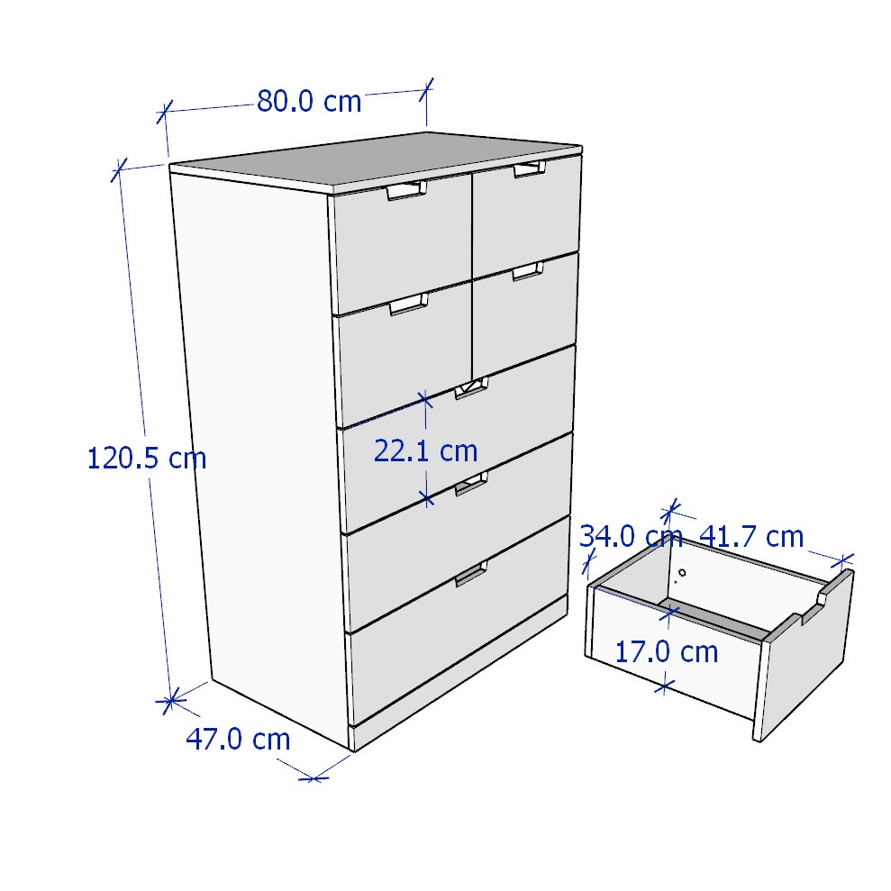 BANALDO, Tủ lưu trữ 5 tầng 7 ngăn DRA_053, 80x47x121cm