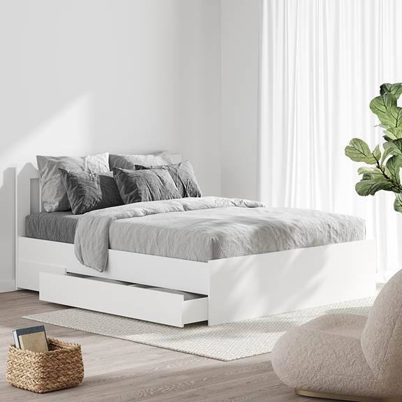 SENGE, Giường ngủ 2 hộc kéo 3 ngăn BED_029, 203x93cm, sản xuất bởi Scandi Home
