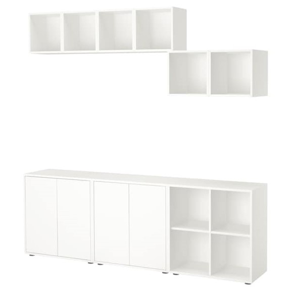 NIKOS, COMBO Tủ lưu trữ đồ dùng kết hợp kệ treo tường STO_060, 210x35x180cm