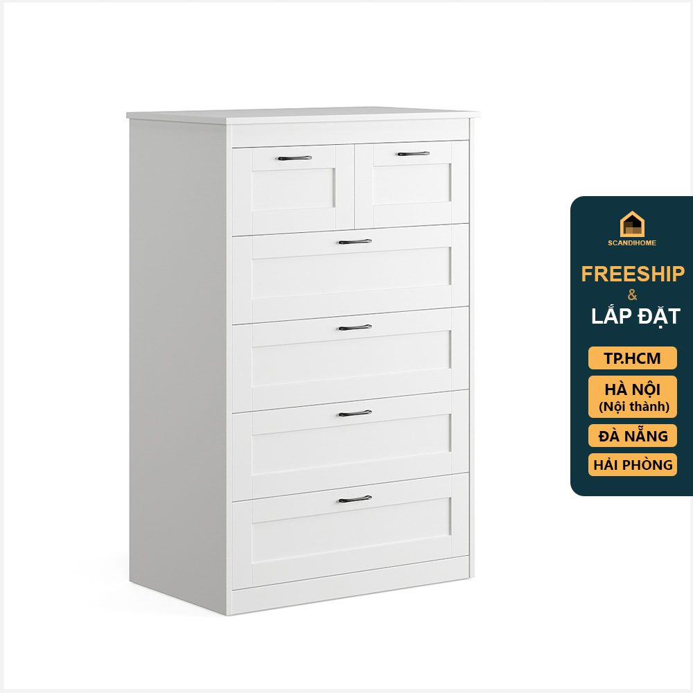 SENGE, Tủ lưu trữ đồ dùng tân cổ điển 5 tầng 6 ngăn DRA_097, 82x50x126cm