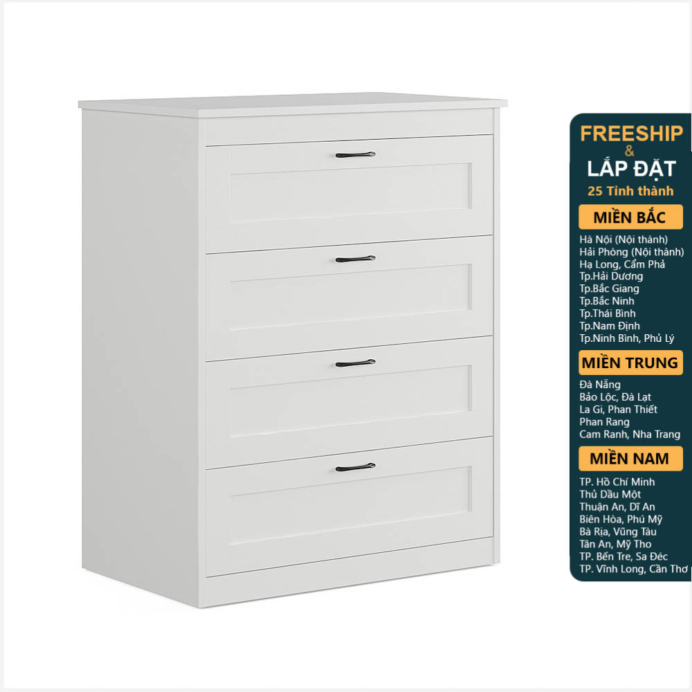 SENGE, Tủ lưu trữ đồ dùng tân cổ điển 4 ngăn DRA_096, 82x49x104cm