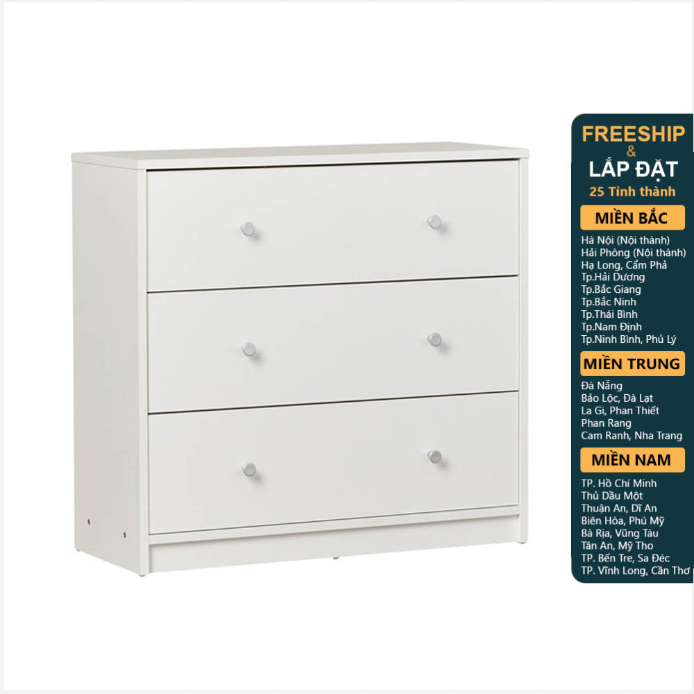 GUILF, Tủ lưu trữ đồ dùng hiện đại 3 ngăn DRA_110, 72x35x68cm