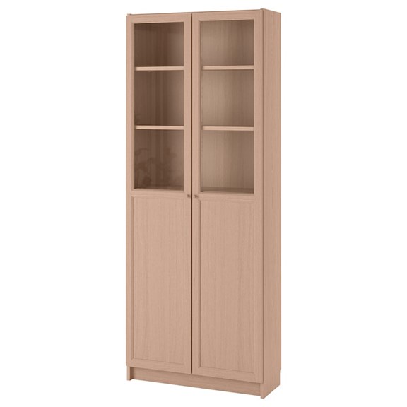 JELLY, Kệ sách 6 tầng cửa cổ điển kèm kính SHE_056, 80x30x202cm