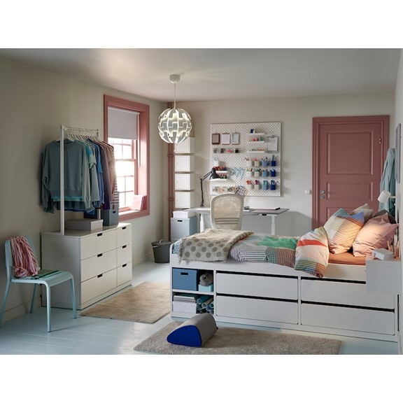 VENUS, Giường đơn kèm 4 hộc tủ kéo, đặc biệt cho trẻ em BED_002, 206x106x60cm
