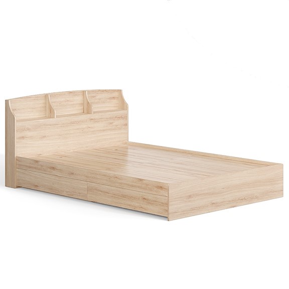 WINDY, Giường ngủ 4 ngăn tủ kéo kèm kệ đầu giường BED_082, 217x82cm