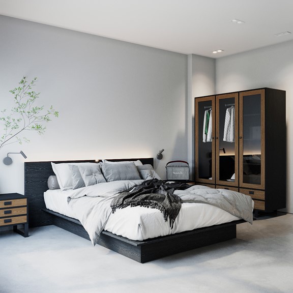 HENRY, Giường ngủ phong cách hiện đại BED_112, 203x23cm, Scandi Home