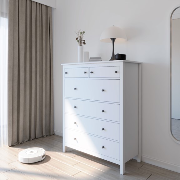LUMET, Tủ lưu trữ tân cổ điển 5 tầng 6 ngăn DRA_243, 108x48x130cm