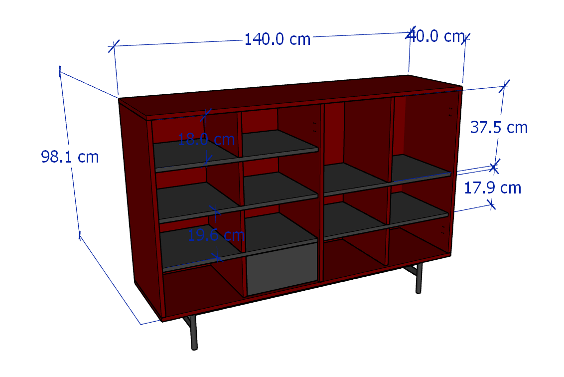 JAM, Tủ trang trí, lưu trữ STO_141, 140x40x98cm, sản xuất bởi Scandi Home