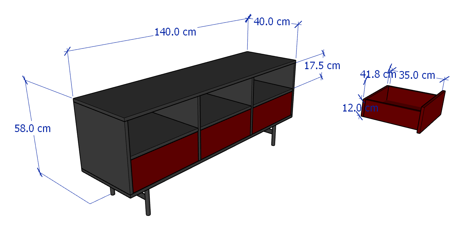 JAM, Kệ TV, TVD_042, 140x40x58cm, sản xuất bởi Scandi Home