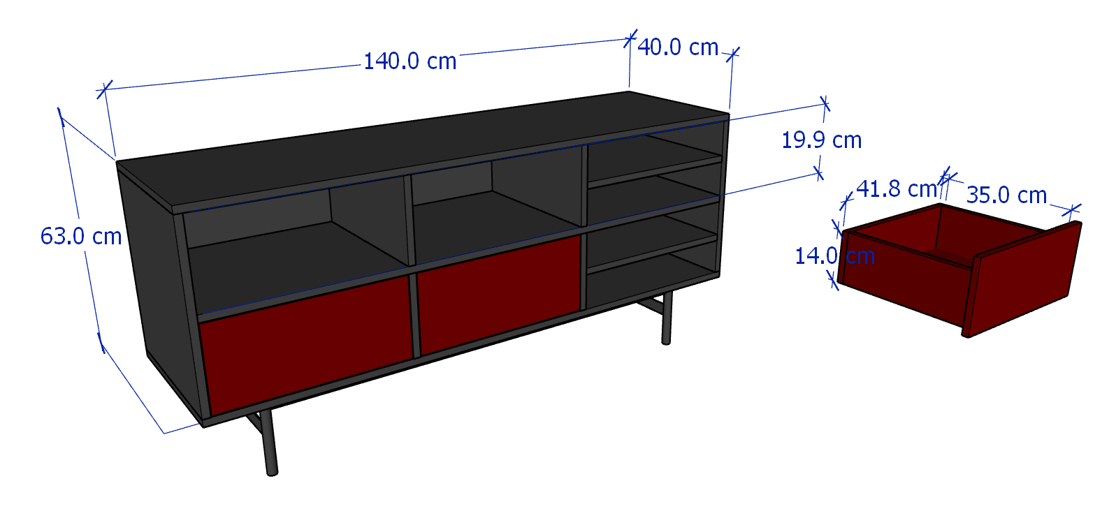 JAM, Kệ TV, TVD_043, 140x40x63cm, sản xuất bởi Scandi Home