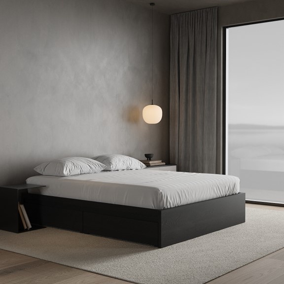 MOLTENI, Giường ngủ 2 hộc tủ, 1m2 BED_144, 210x35cm, sản xuất bởi Scandi Home