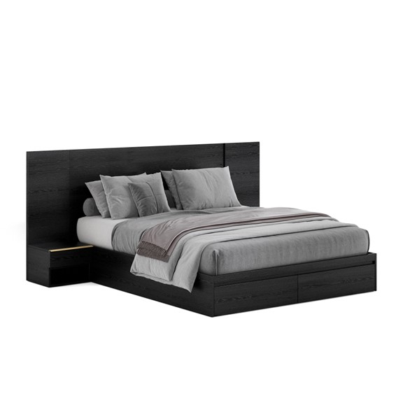 LOUIS, Giường ngủ hiện đại 2 hộc kéo kèm 2 táp BED_240, 160x200x30cm, sản xuất bởi Scandi Home