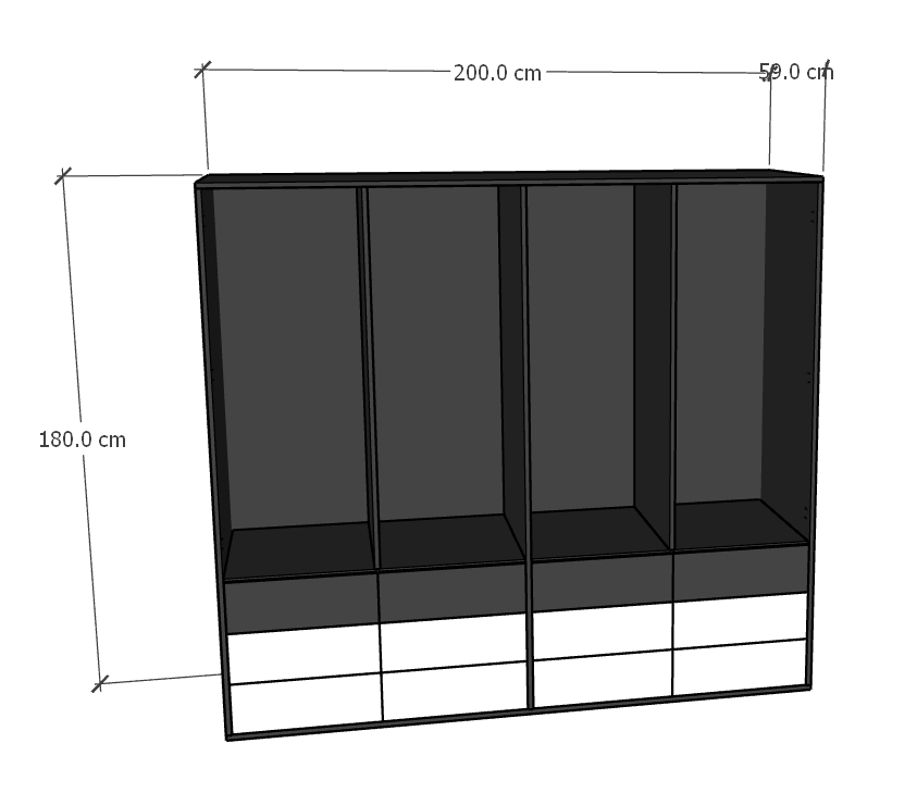 ROBECCA, Tủ quần áo  WAR_086, 200x59x180cm, sản xuất bởi Scandi Home