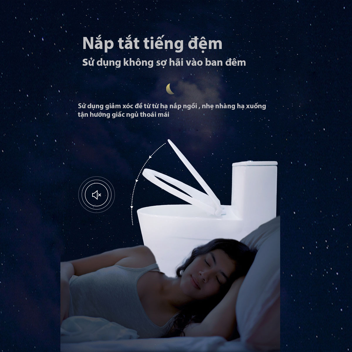 Bệ xí 1 khối nhập khẩu LK128 nắp rơi êm ái , không gây ra tiếng động mất giấc ngủ của các thành viên trong gia đình 
