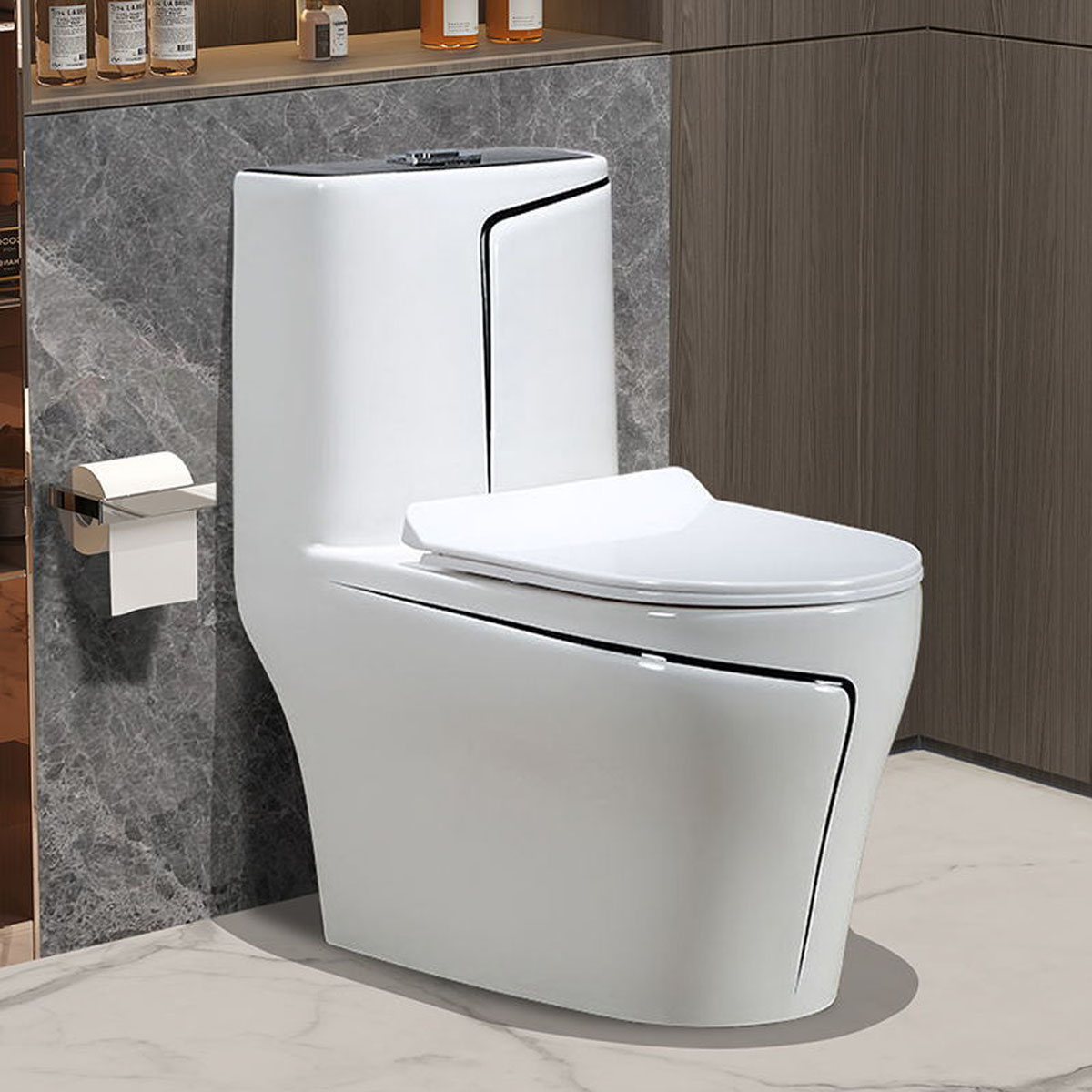 Men sứ Nano tuyết trên bệ xí liền khối R6090W giúp chống bám bẩn và kháng khuẩn hiệu quả