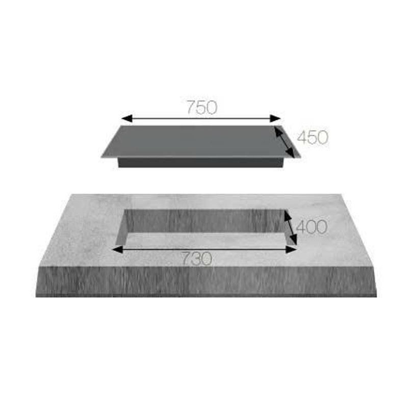 Kích thước mặt kính và kích thước khoét đá bếp Kaff KF-IC79H New Plus