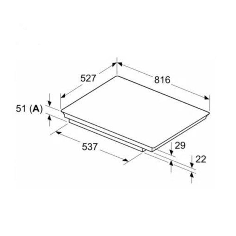 Kích thước lắp đặt bếp từ Bosch PIE875HC1E Serie 8 chính hãng