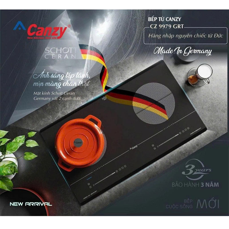 Mặt kính Schott Ceran Đức của bếp từ Canzy CZ 9979 GRT