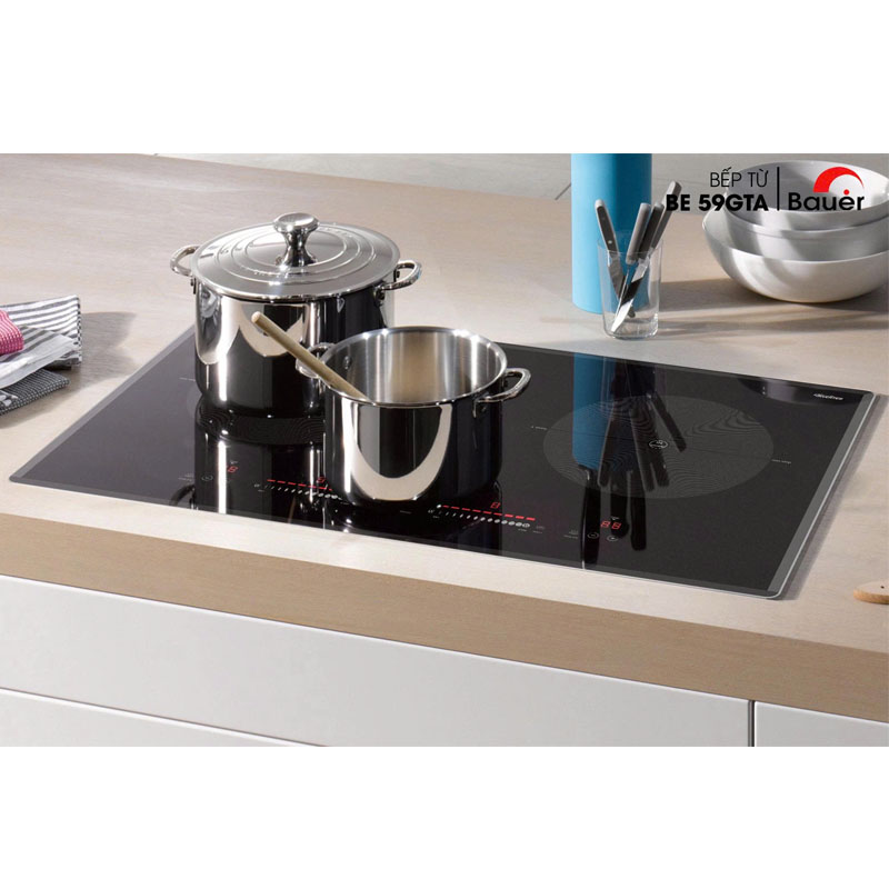 Bếp từ Bauer BE59GTA với 2 vùng nấu cảm ứng công suất mạnh mẽ 4000W