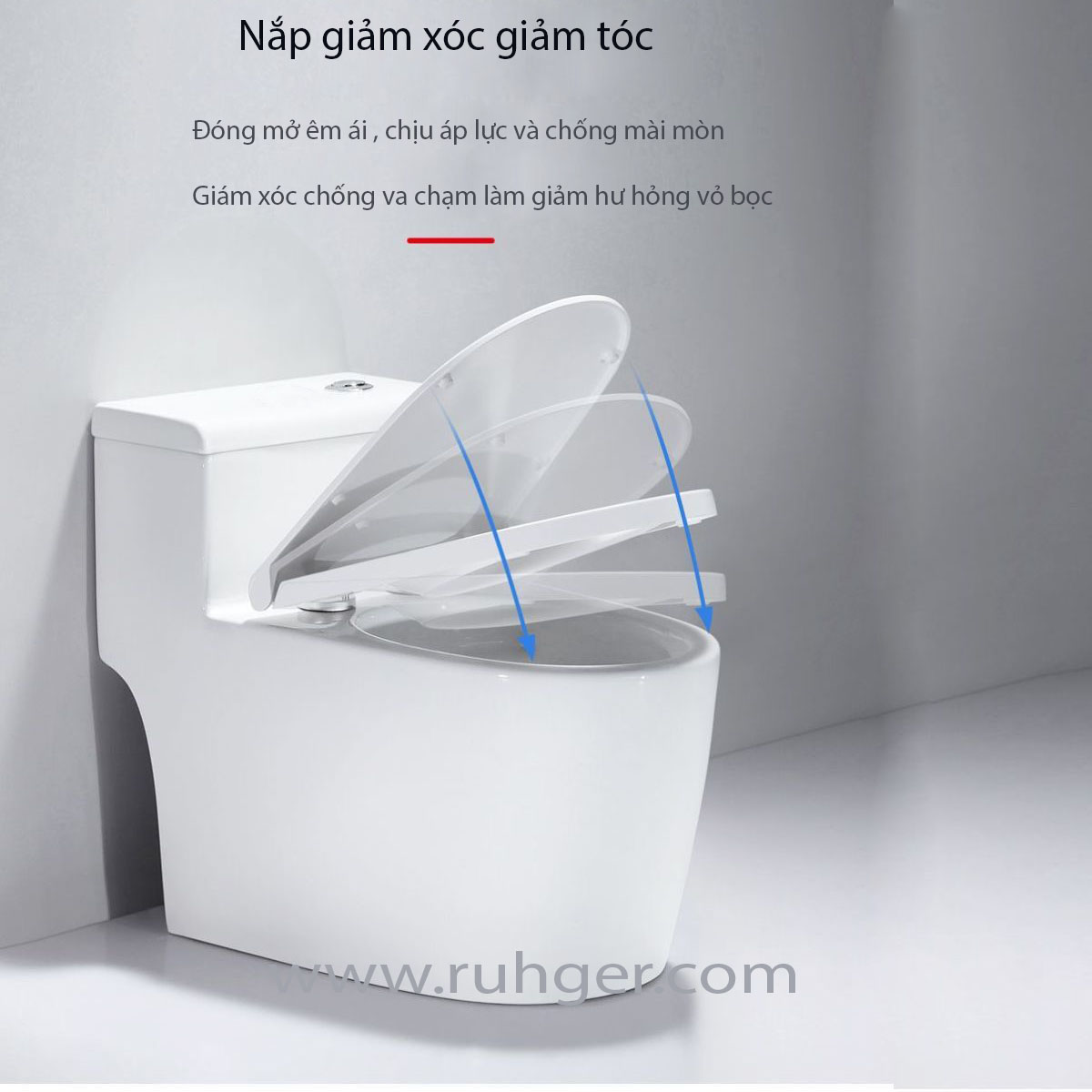 Nắp bồn cầu LK 8342 đóng êm, không gây tiếng ồn, tăng độ bền