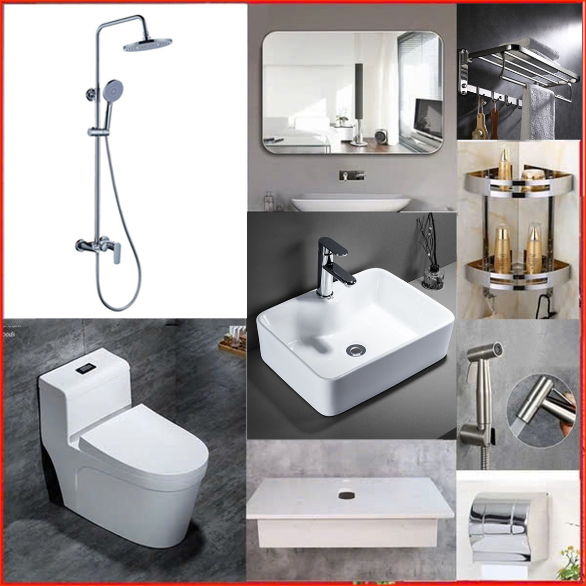 Combo phòng tắm cao cấp CB13V – Bộ thiết bị vệ sinh đầy đủ 10 món