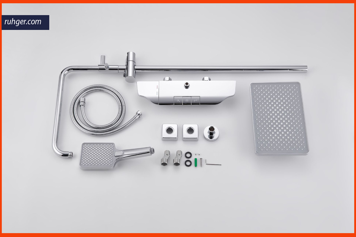 Bộ vòi sen RGL S3009LUX lắp đặt thực tế trong phòng tắm hiện đại, sang trọng