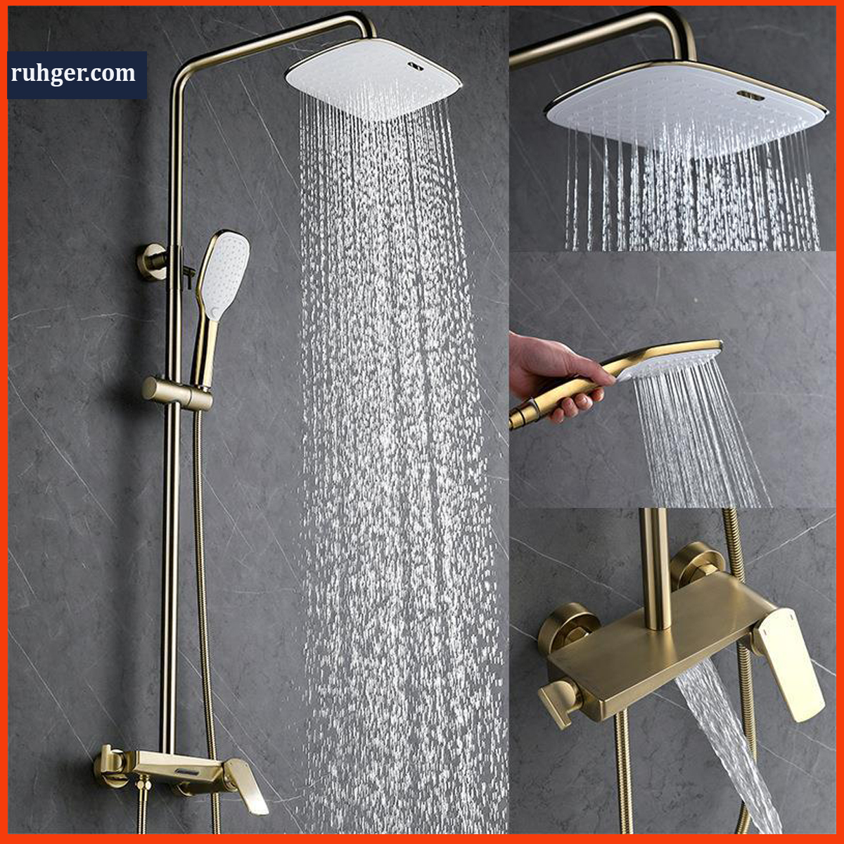 Bộ sen tắm K06728V màu vàng ánh kim sang trọng, nổi bật