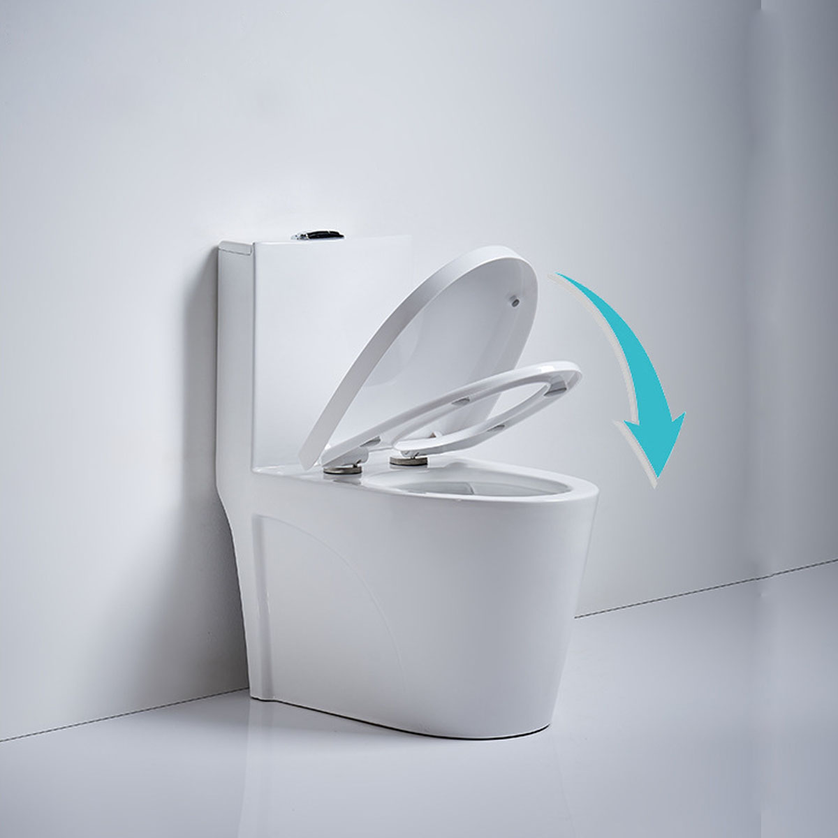 Bồn cầu 1 khối nhập khẩu R 13S với nắp rơi êm, không gây tiếng ồn