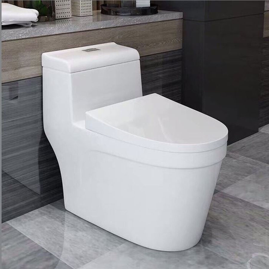 Bồn cầu liền khối men tuyết nano SKL02 – Công nghệ chống bám bẩn, dễ vệ sinh, kiểu dáng sang trọng.