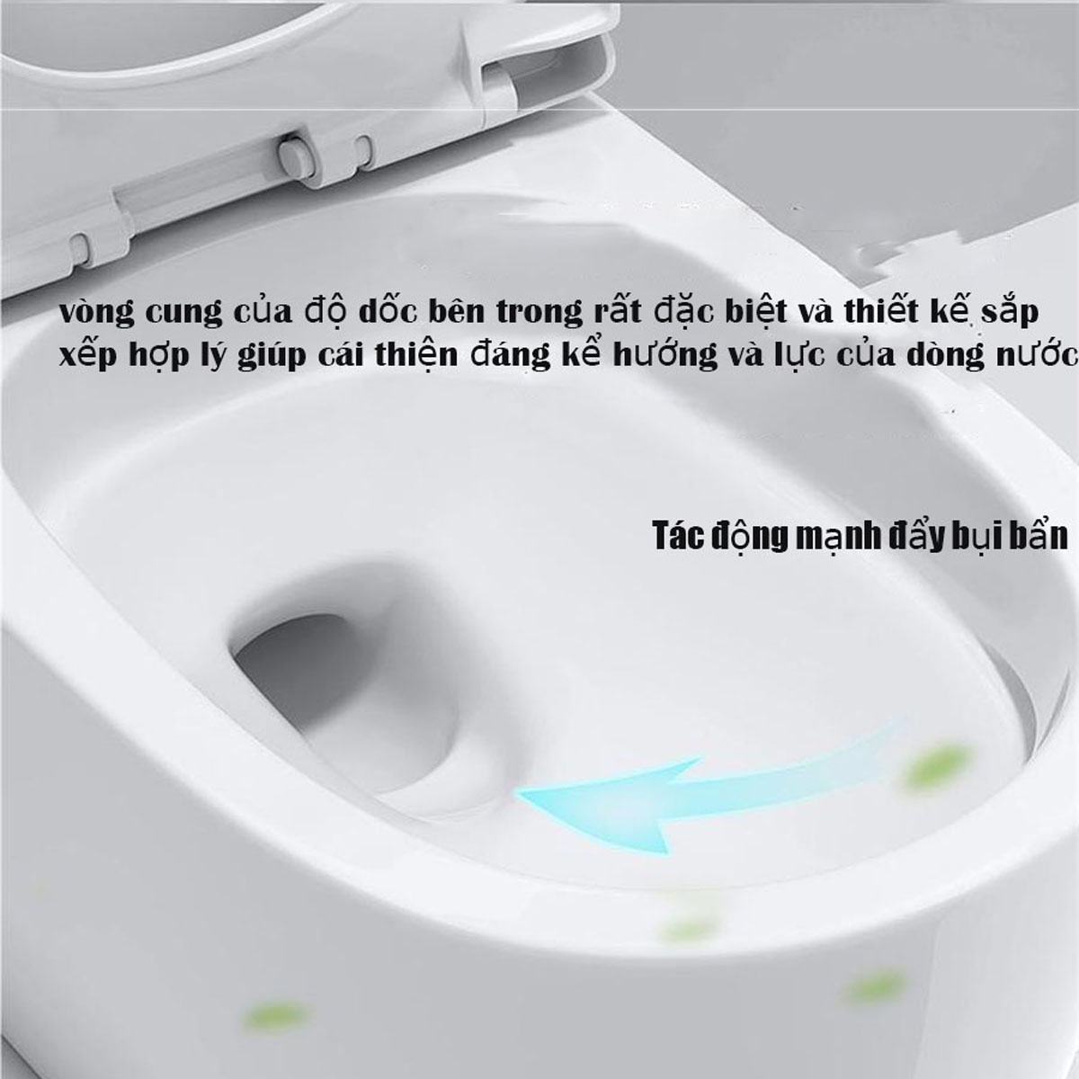 Bồn cầu LK155 với hệ thống ngăn mùi - Giữ phòng tắm luôn thơm tho, dễ chịu.