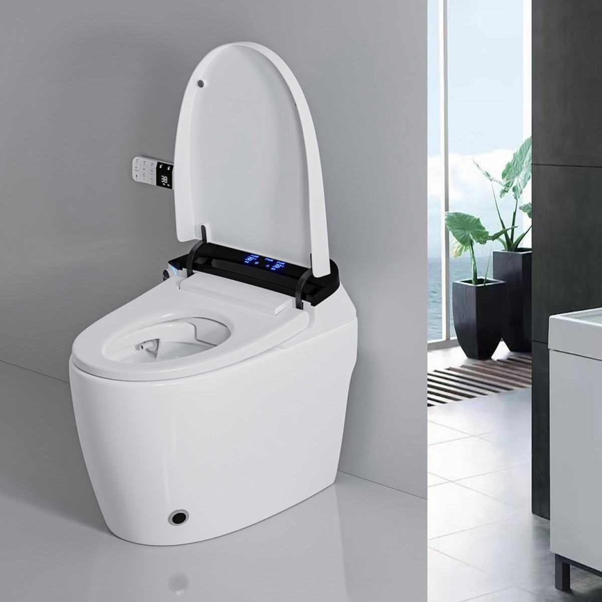 Bồn cầu thông minh 6937 NEW tự động đóng/mở nắp, không cần chạm tay