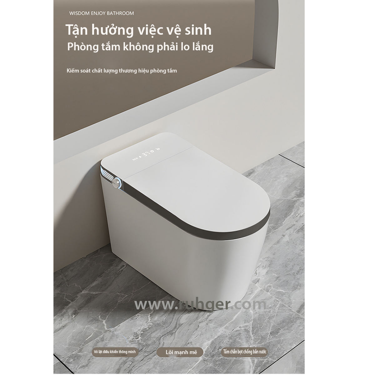 Bồn cầu thông minh CR6940 – thiết kế hiện đại, xịt rửa tự động, sấy khô, khử mùi hiệu quả.