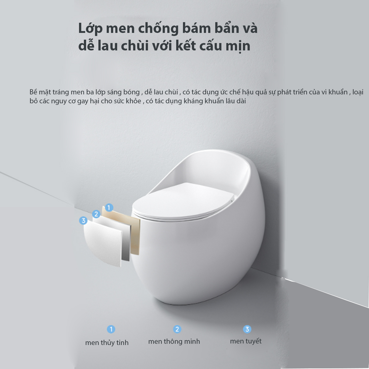 Bồn cầu trứng BT666 cao cấp,men sứ sáng bóng ,dễ dàng vệ sinh 
