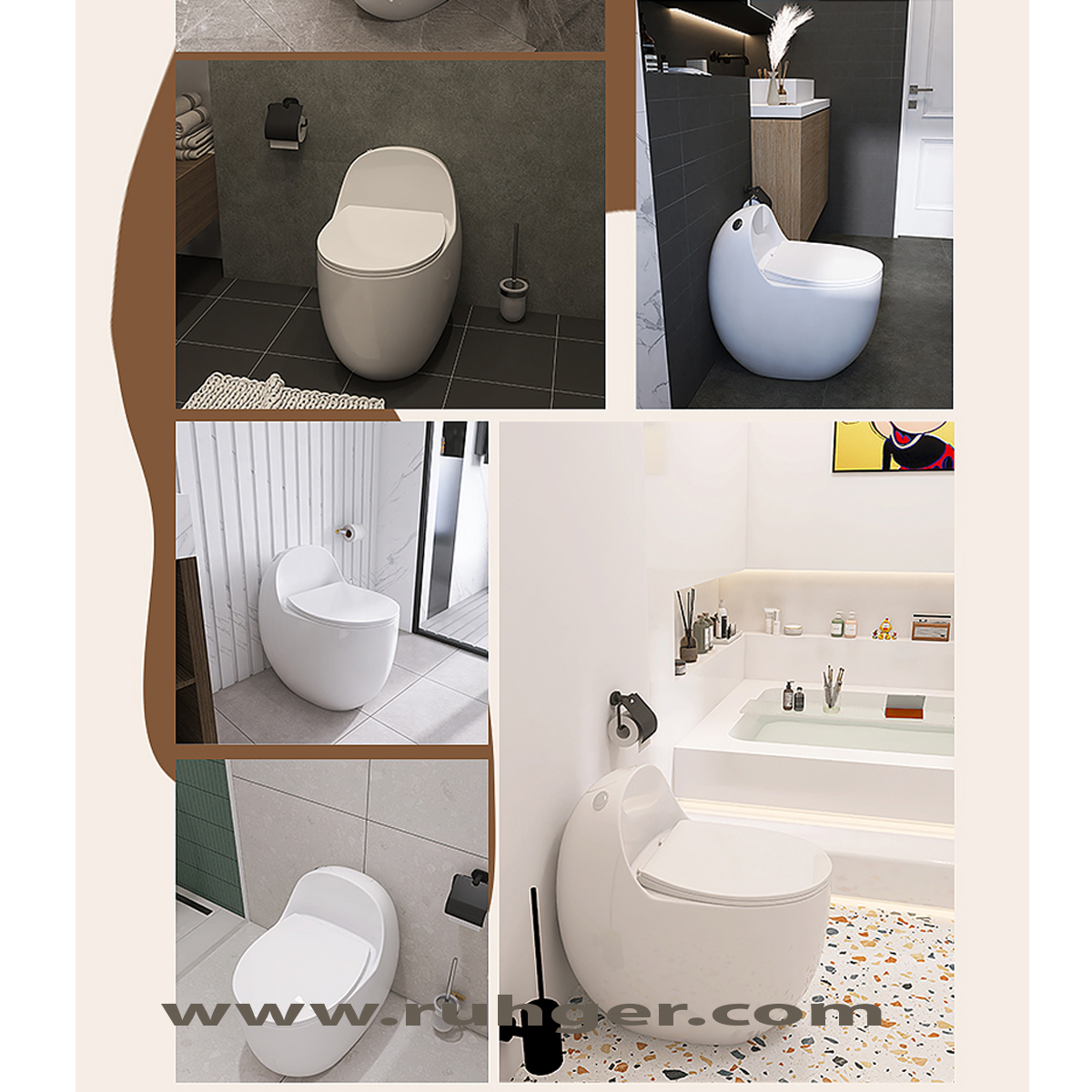 Bồn cầu trứng CR6658 thực tế sau khi lắp đặt, vừa vặn với mọi không gian phòng tắm