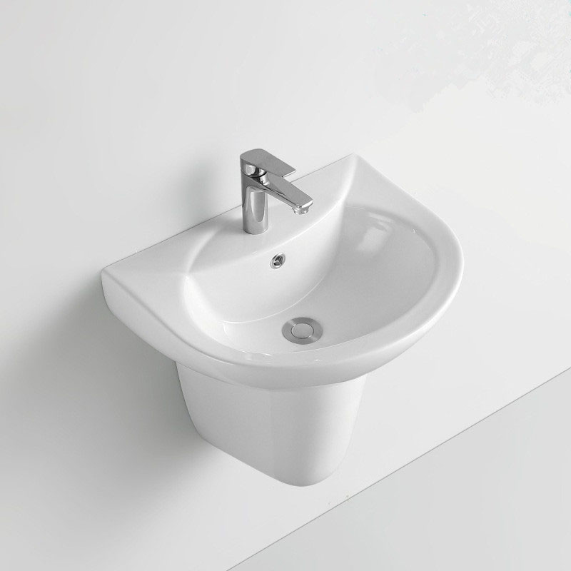 Chậu rửa mặt lavabo treo tường thiết kế chân lửng rời tối ưu không gian nhỏ hẹp