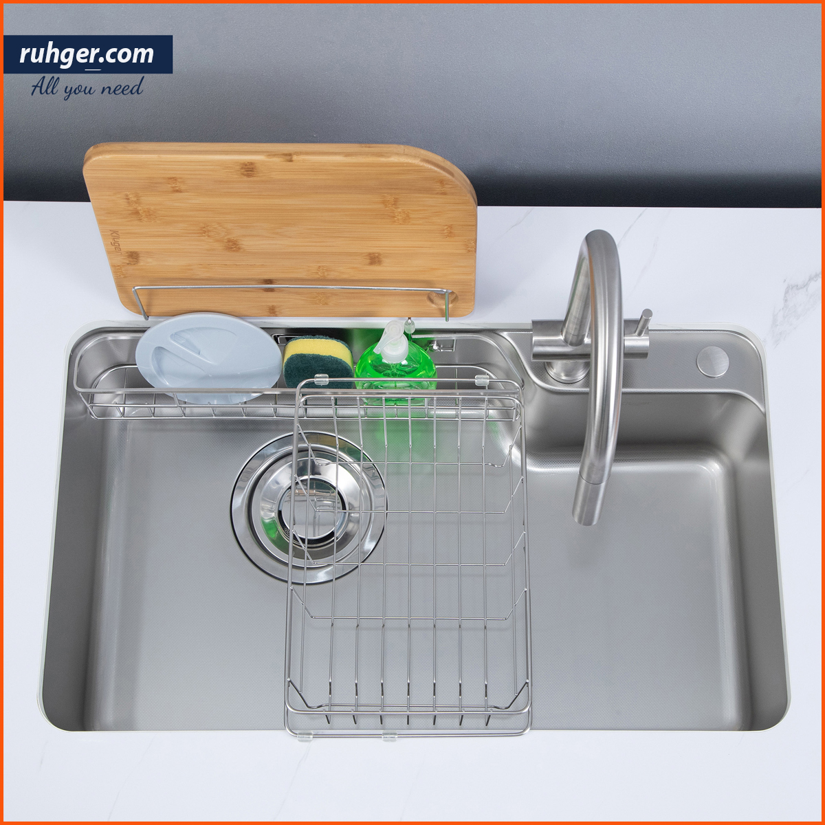 Chậu Rửa Bát Kluger KH8048SL Plus thiết kế sang trọng trong không gian bếp hiện đại