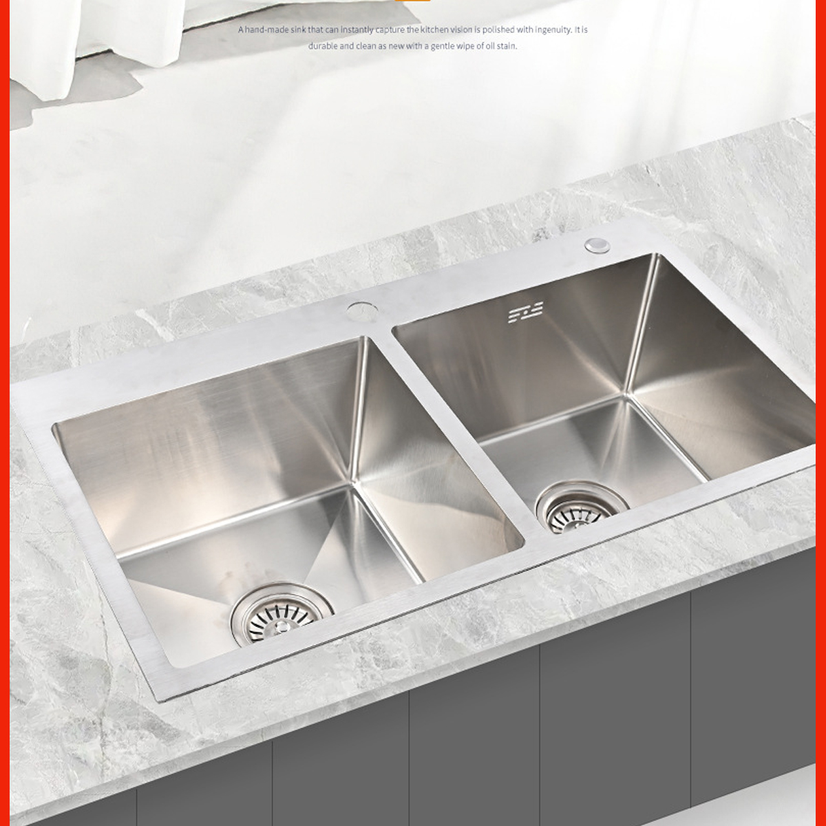 Chậu rửa bát inox 304 KP – CR02 – 8245C góc bo R10 dễ vệ sinh