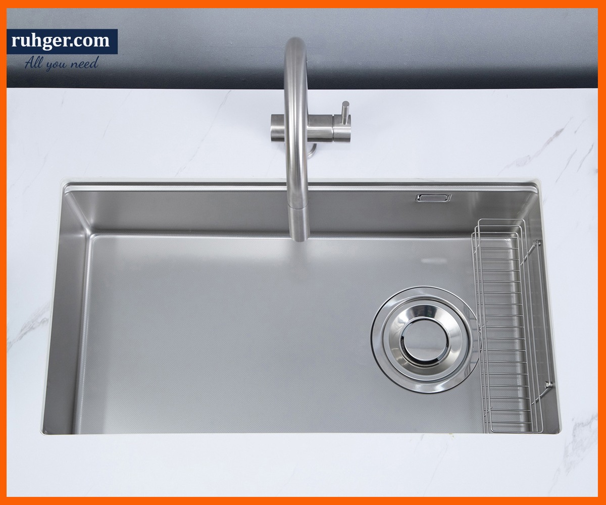 Chậu rửa bát Kluger KY7545SL Basic inox 304, thiết kế 1 hố vuông 