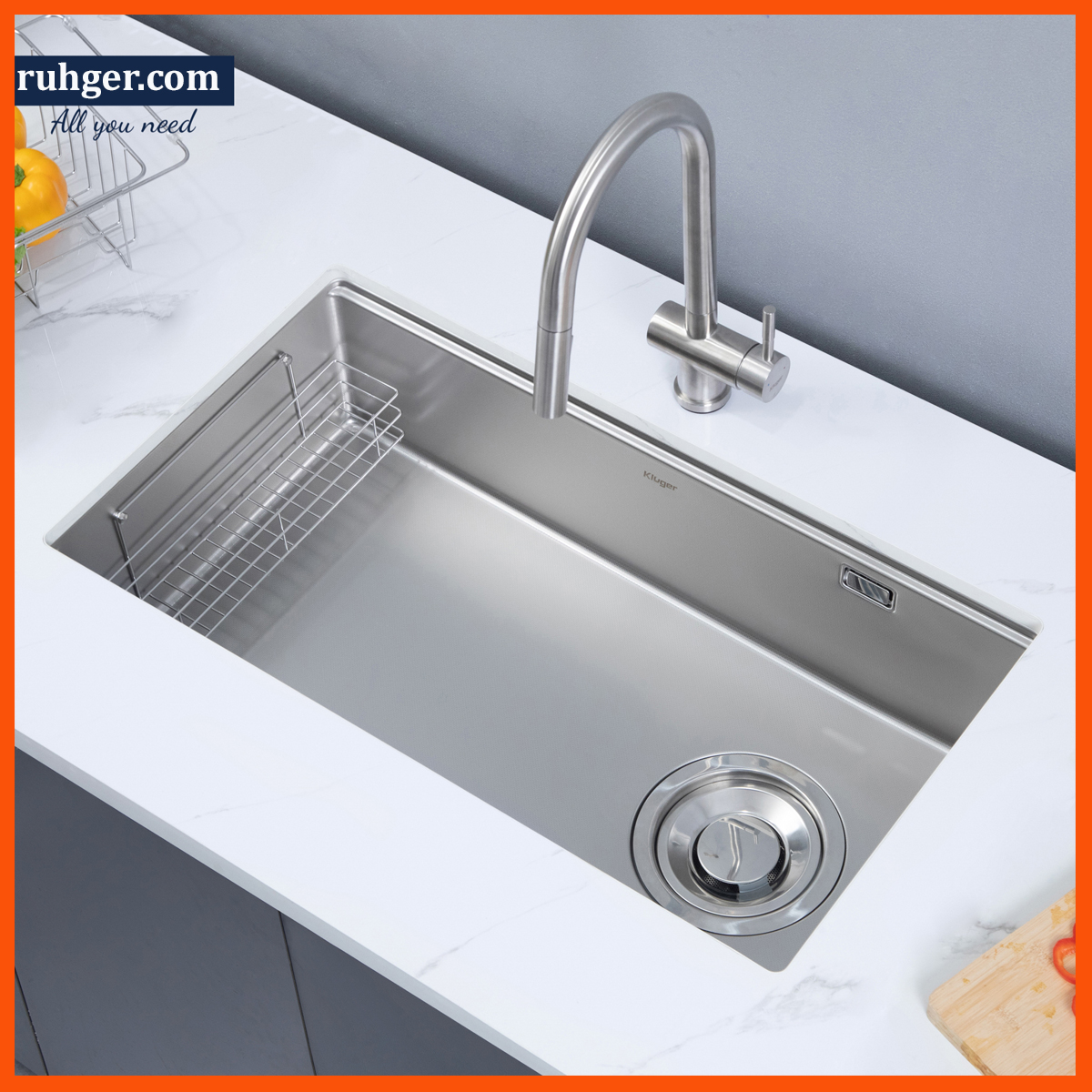 Chậu rửa bát inox 304 Kluger KY8045FS – S80 Công Nghệ Ép Khuôn Liền Khối 