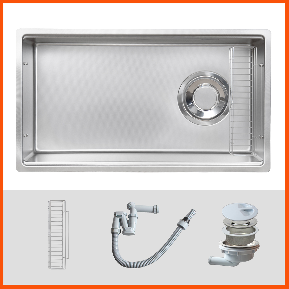 Chậu rửa bát inox 304 Kluger KY8045FS – S80 Plus chính hãng, thiết kế vuông góc hiện đại